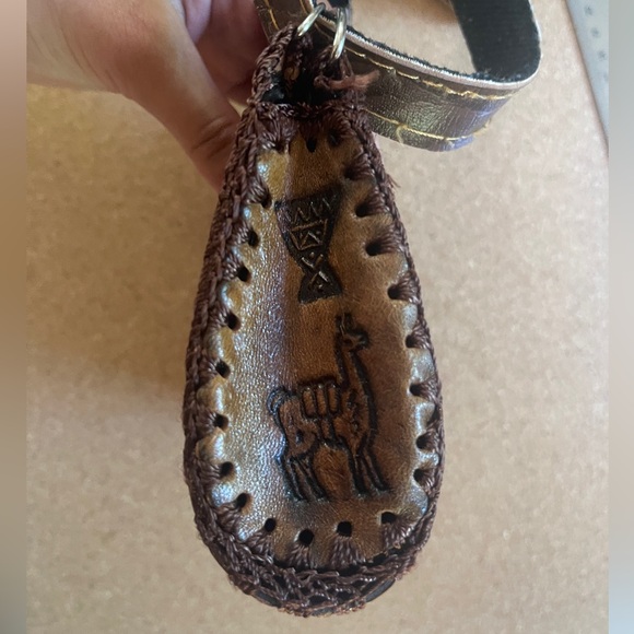 Llama mini purse bag Mexico leather vintage artisan - Picture 7 of 14
